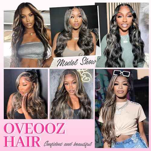 Ombre Body Wave Lace Front Wig Human Hair Pre Plucked 1B/27 Highlight Lace Front Wig Human Hair 200% Density HD Lace Frontal Glueless Wigs For Black Women 20Inch