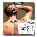 Semi-Permanent Tattoos for Men, 2 Sheets Large Realistic Designs