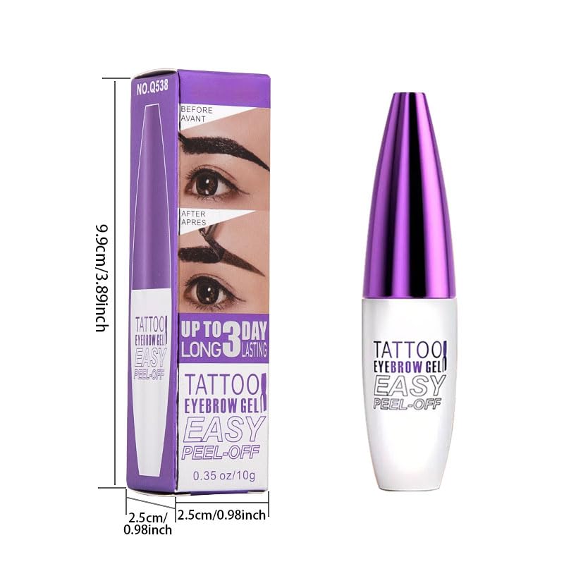 Dark Brown Peel-Off Eyebrow Tint Gel - Waterproof 3-Day Wear