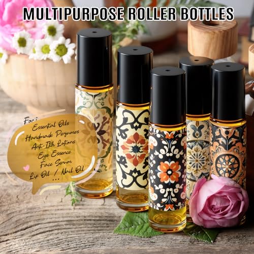 Essential Oil Roller Bottles 10ml Glass 8-Pack - Refillable