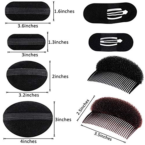 WILLBOND 14 Pcs Hair Bump Volume Bases & Bun Makers Set