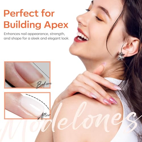 modelones Milky White Builder Nail Gel Rubber Base Coat Sheer
