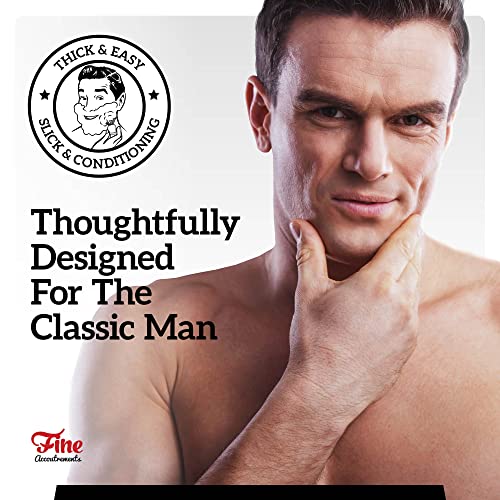 Fine ?Mr Lather Bowl, ?Gentleman's Ceramic Shaving Cream Bowl, Aerating Ribbed ?Texture, Brush Holder, Wall Mount Hole, Dark Color for Visual Contrast, Premium Stoneware Construction (Red)