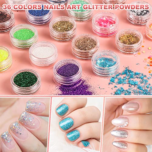 Professional Acrylic Nail Kit with UV Light, Gel Polish, Drill, Art Tips & Decoration - DIY Nail Art Tool & Supplies