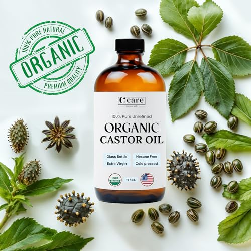 C CARE Organic Castor Oil 16oz - 100% Pure Cold Pressed