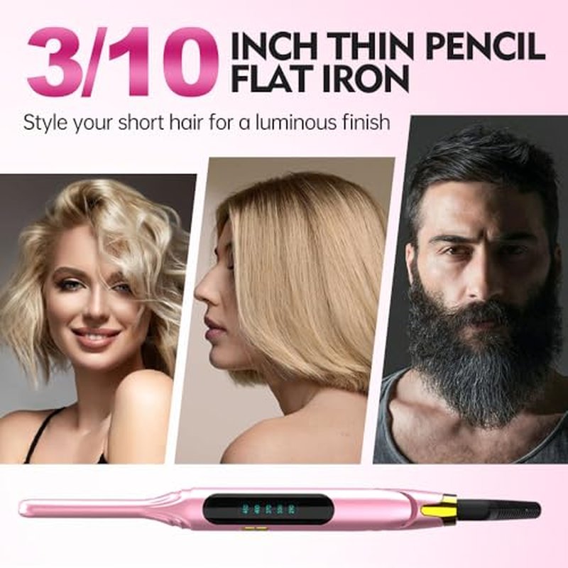 Mvxitanny Mini Flat Iron for Short Hair & Pixie Cuts - 15s Heat Up
