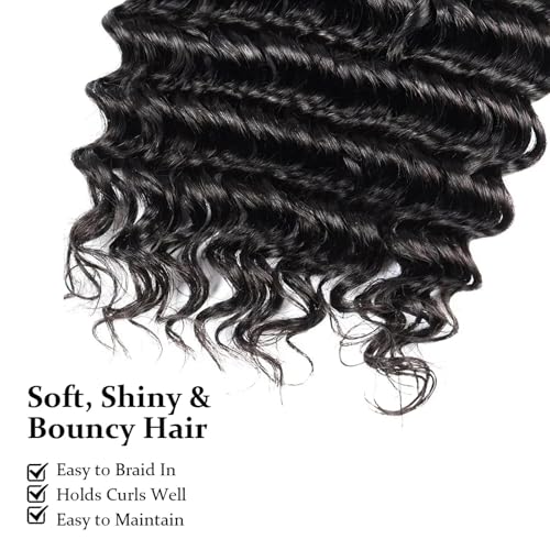Wequeen 16A Deep Wave Braiding Hair 100g 20 Inch 2 Bundle