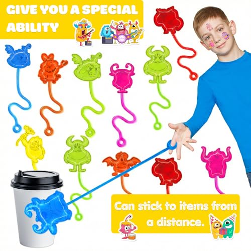 48 PCS Monster Party Favors - Stick Hands & Tattoos Goodie Bag Set