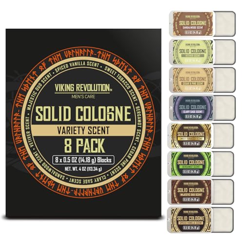 Viking Revolution 8 Pack Solid Cologne for Men Travel Set