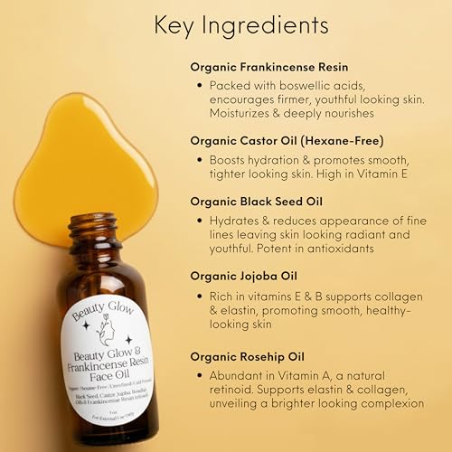 Redemption Organic Frankincense Resin Infused Black Seed, Castor, Jojoba & Rosehip Oils for Face Anti-Aging Miracle Moisturizer Cold Pressed Serum Natural Skincare Hydrates Skin Moisturizing 1 Fl Oz