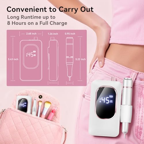 Professional Electric Nail Drill 45000RPM with LCD Display
