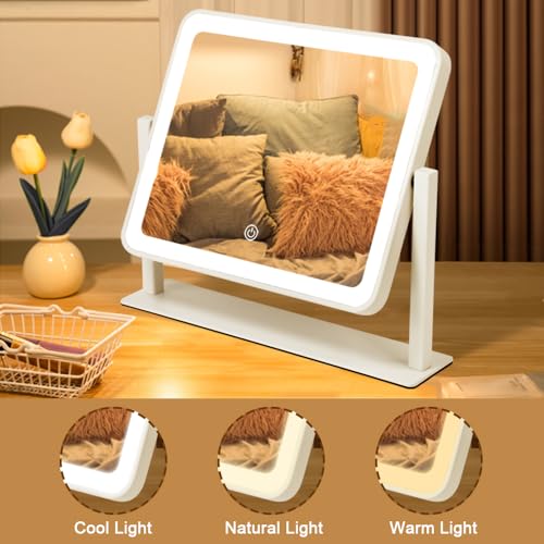 LED Makeup Mirror 10x12 with Smart Touch Control & 3 Color Lights