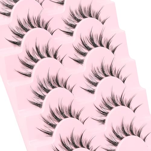 Spiky Manga False Eyelashes - 7 Pairs C Curl 10-15mm