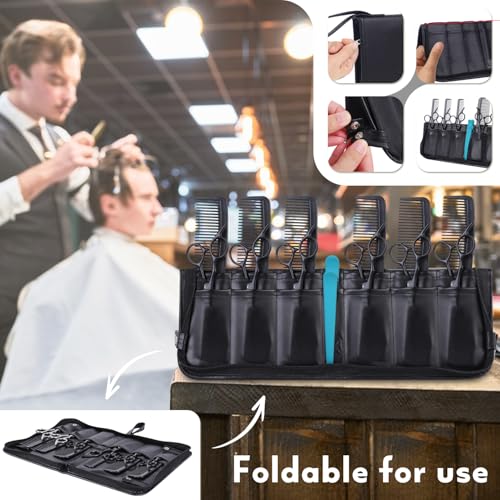 Hair Stylist Scissor Holder Pouch – Black PU Leather Case