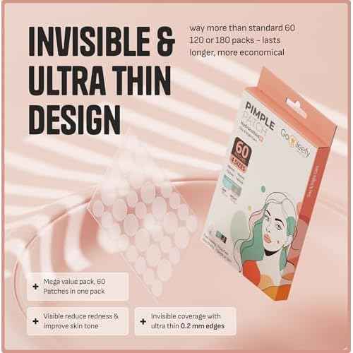 Pimple Patches for Face ? Day & Night Acne Patches for Fast Healing, Skin Clarity ? Invisible Hydrocolloid Patches, Waterproof Spot Treatment ? All Skin Types Zit Patches of 60/120/180