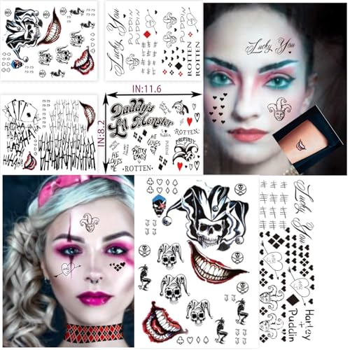 Large Temporary Tattoo Sheets - Halloween Costume Designs
