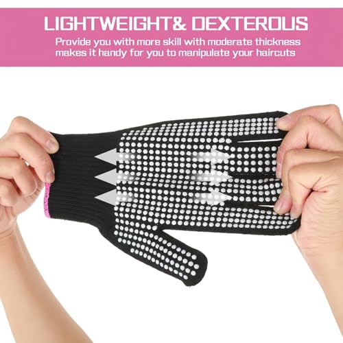 Heat Resistant Styling Gloves with Silicone Grip - 2 Pack