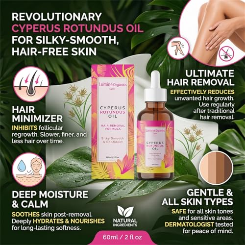 Natural Cyperus Rotundus Oil for Hair Removal & Skin Care - 2PC