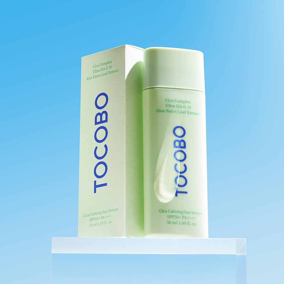 TOCOBO Cica Calming Sun Serum SPF50 PA++++ 50 ml 1.69 fl. oz - Fermented Cica Complax, Cape Aloe Leaf Extract, Soothing Overheated Skin, Reduces Skin Tempetature