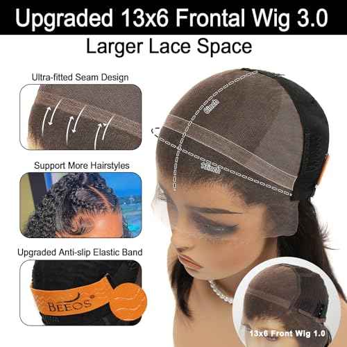 BEEOS 13x6 SKINLIKE Real HD Lace Frontal Bob Wig, Ultra-fitted Pre-Plucked Bleached Knots 180% Density Straight Human Hair Wig Invisible HD Lace 12 Inch
