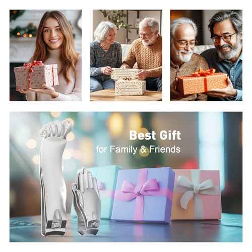 Nail Clippers Set,Gag Gifts Funny,Stocking Stuffers for Adults Men Him,White Elephant Gifts for Adults, Cool Stuff Gadgets for Men Dad Boyfriend Father Husband Friends,Mens Gifts Ideas (Silver)