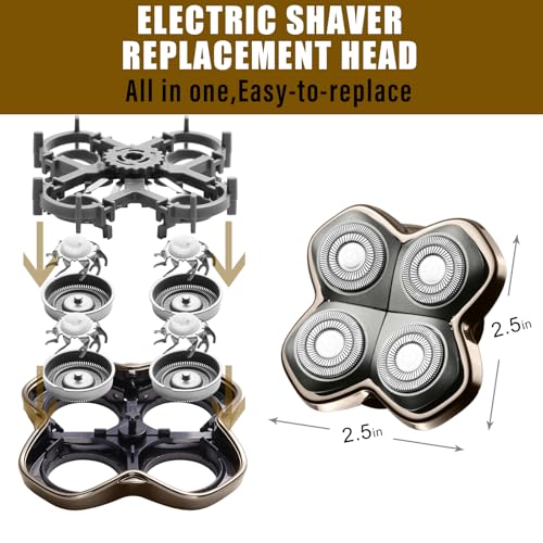 Shaver PRO 4 Head Replacement Blade Compatible with Skull Pitbull,Butterfly kiss pro & Palm Shavers,Electric Shaver & Head Shaver Blade for Bald Head Shavers for Men/Women (1 Pcs)