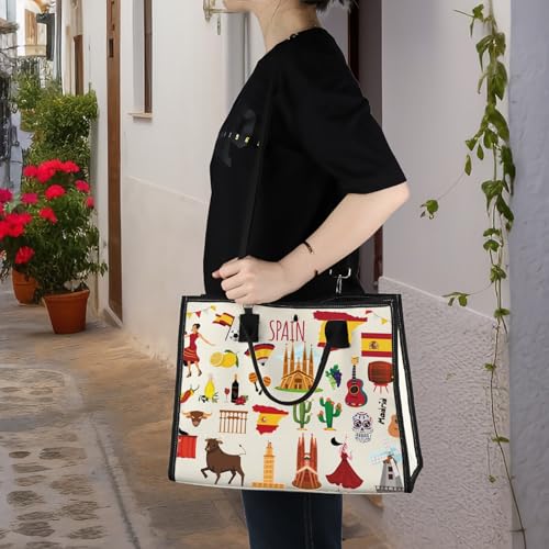 WZMPA Spain Travel Bag - Souvenir Gift Vacation Makeup Zipper Pouch Bag For Trip