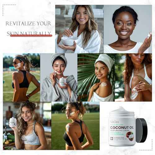 500 ML Coconut Oil Moisturizing Cream & Vitamin E., Coconut Oil for Skin, Crema De Coco Para La Piel. Face, Hands, Hair. Intense Hydration For Dry skin