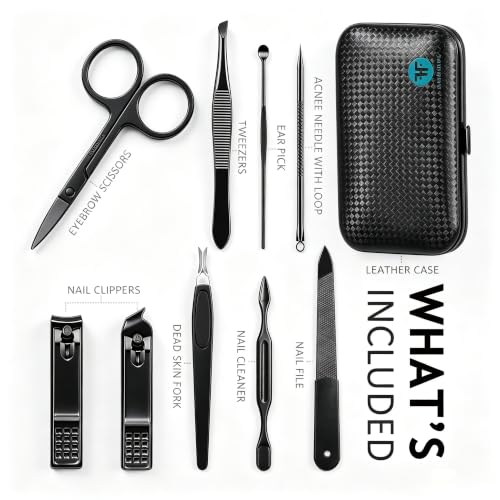 9-Piece Stainless Steel Manicure Set with Portable Case