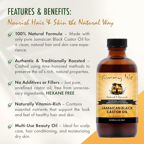 Sunny Isle Jamaican Black Castor Oil 4oz | Hair Growth & Scalp Care