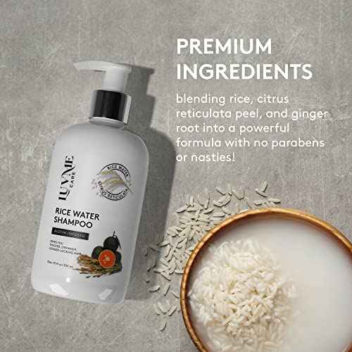 Rice Water Hair Thickening Shampoo with Biotin - Strengthening and Volumizing Shampoo for Thinning Hair, All Hair Types, Men and Women 10 Fl Oz
