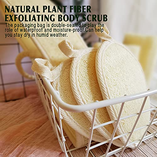 Natural Loofah Sponge Exfoliating Body Scrubber 3 Pack