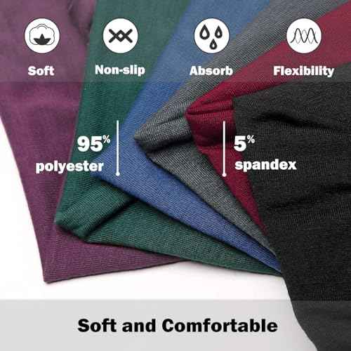 IVARYSS Wide Headbands for Women, Solid Knotted Head Wraps Turbans, Large African Style Head Bands Hair Accessories, 6 Pack