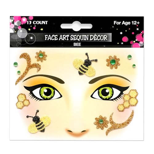 Bee Glitter Face Stickers - Self-Adhesive Temporary Tattoos