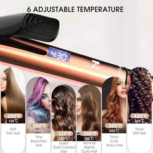 Nicebay 1 Inch Curling Iron, Ceramic Coated Hair Curling Wand, Rapid 430¡ÆF Heating, Temperature LED Display, 6 Temperature Settings, 60 Minutes Auto-Off