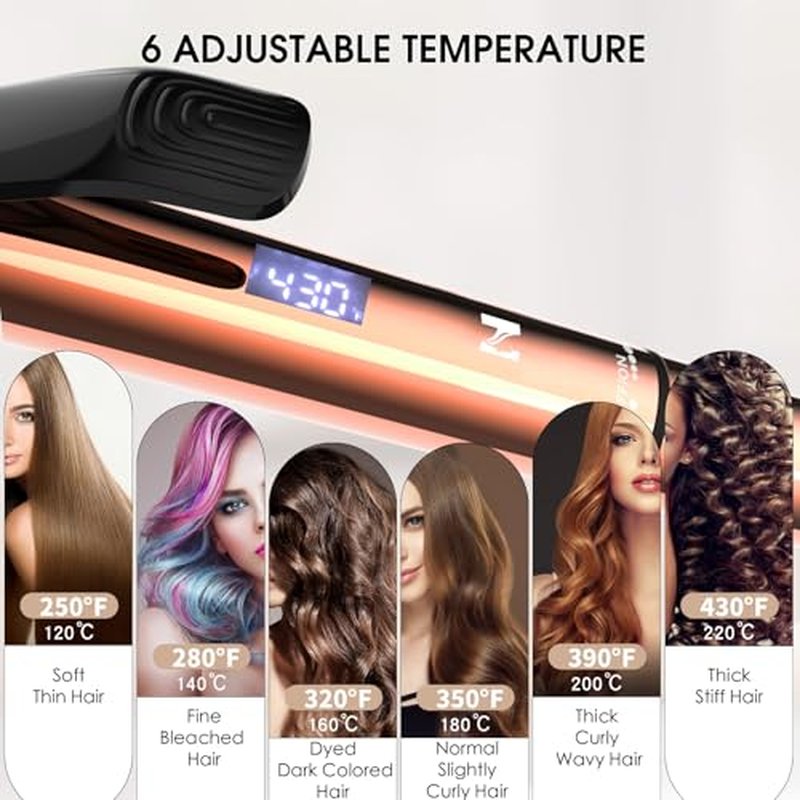 Nicebay 1-Inch Curling Iron with Ceramic Coating - Fast Heating & Auto Shut Off