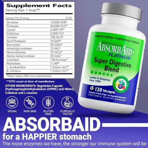 Absorbaid Platinum Super Digestive Blend, 120 Count