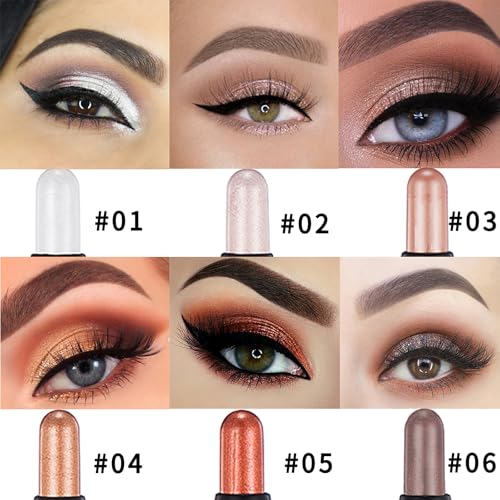 Light Copper Shimmer Dual Ended Eyeshadow Stick 12 Colors Matte and Shimmer Waterproof Long Lasting Creamy Eyeshadow Pencil for Smokey Eye Natural Everyday Makeup