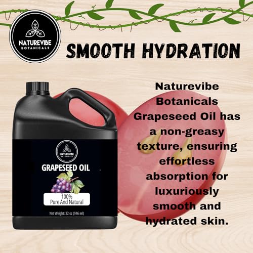 Naturevibe Botanicals Grapeseed Oil 32oz and Moringa Seed Oil 32oz | Oil Combo