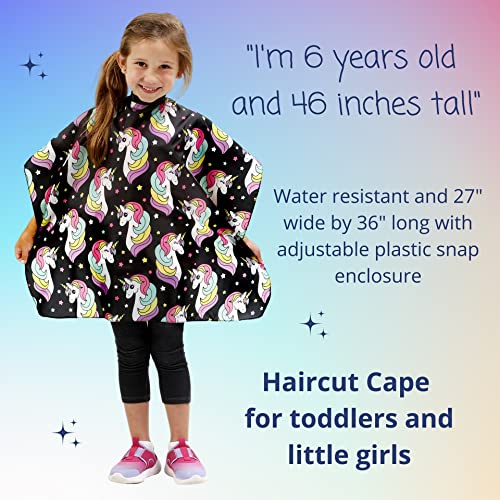 Kids Pink Leopard Hair Cutting Cape - Toddler XS-S Multicolor Unicorn Pattern