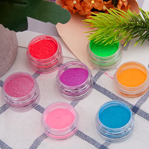 Duufin 36 Colors Nail Pigment Powder Gel Acrylic Nails Art Pigments Colorful Luminous Powder Iridescent Glitter Pearlescent High-Gloss Halo Powder for Nail Art, Body and Crafts