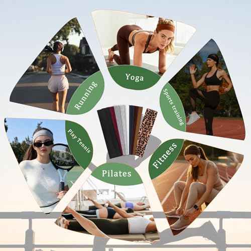 9 Pack Headbands For Women Non Slip Elastic Womens Headbands Head Bands For Women's Hair Soft Cotton Cloth Fashion Headband For Daily Workout Sports Running Yoga