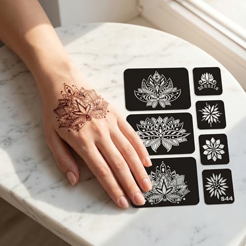 Henna Tattoo Stencil Kit, 6 Sheets 100+ Patterns