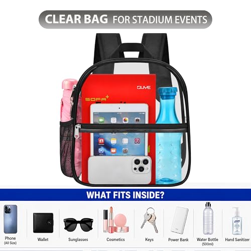 Oraben Stadium Approved Clear Backpack 12x6x11 inch