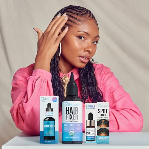 KISS Colors & Care Spot Fixer Growth Serum, Biotin & Caffeine-Infused Hair Treatment for Thinning Hair, Strengthens & Thickens, Nourishes Follicles, Fast-Absorbing, 12mL (0.4 fl. oz.)