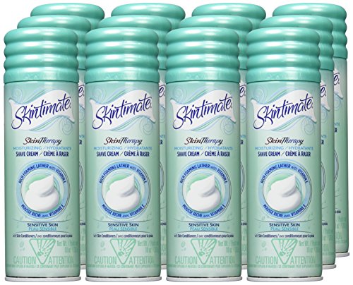 Skintimate Skin Therapy Moisturizing Shave Cream for Women Sensitive Skin with Vitamin E - 10 Ounce (Pack of 6)