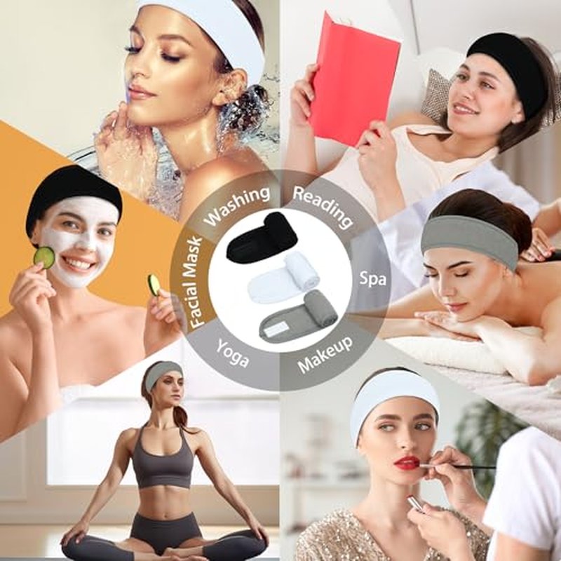 3-Pack Spa Headband for Washing Face & Makeup