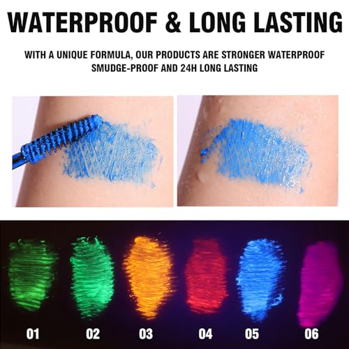 6-Color UV Neon Mascara Set – Waterproof & Long-Lasting