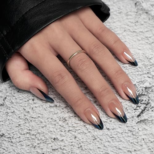 BTArtbox Press On Nails£¬Black Swan with Black French Set
