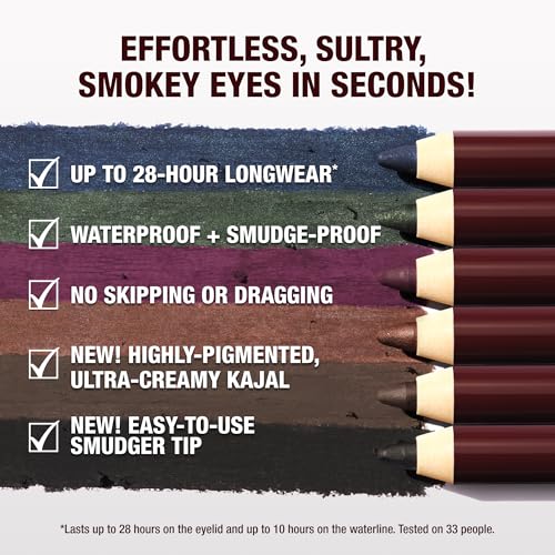 Charlotte Tilbury Rock 'N' Kohl Eyeliner Pencil - Waterproof Eyeliner with a Precision Smudger Tip - Infused with an Enhanced Kajal Formula for Sultry, Smokey Eyes